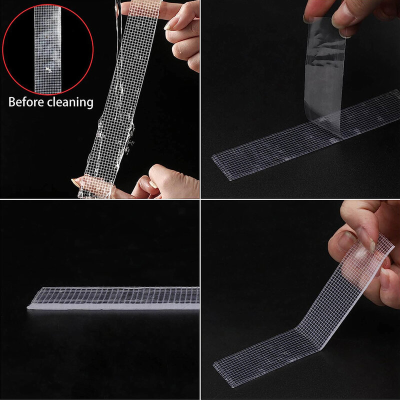 Nano cinta adhesiva de doble cara, tira adhesiva extrafuerte, transparente, extraíble, impermeable, resistente, 2 lados, 1-10m