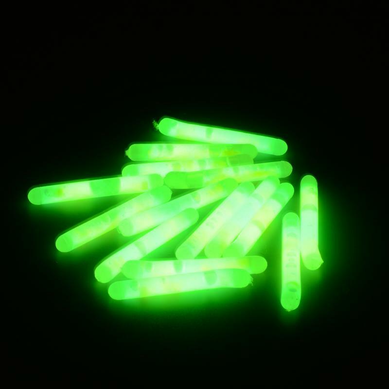 50pcs/10packs Chemical Luminous Glow Light Stick Night Fishing Float Sticks luci In colore verde accessori per la pesca Pasca