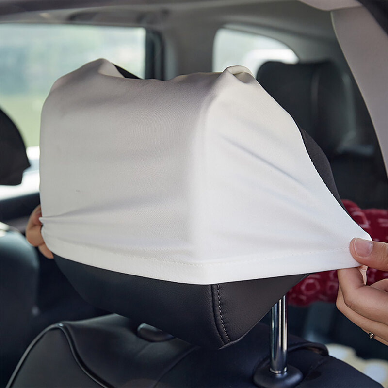 1 Pc Universal Car Seat Headrest Pillowcase Elastic Neck Pillow Cover Dustproof Car Interior Accessories