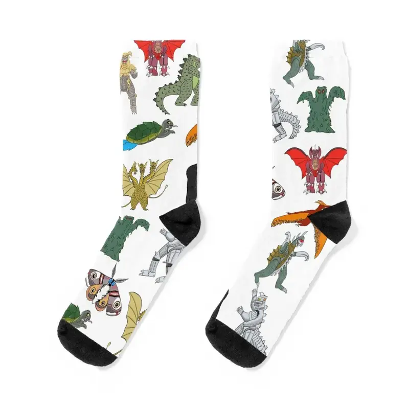 Kaiju-Calcetines coloridos de compresión para hombre y mujer, medias de compresión