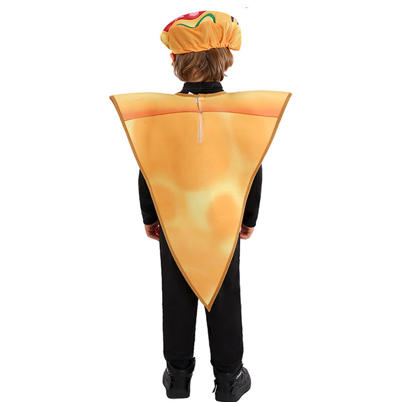 Unisex 2024 Nieuwe Collectie Jongen Meisje Kostbare Pizza Mascotte Grappige Pizza Slice Kostuum Set Halloween Kostuum Voor Kinderen