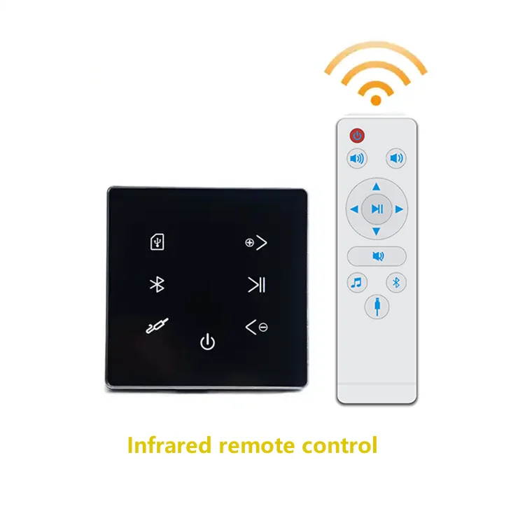 2 canali 20W classe D In amplificatore da parete Audio Touch Screen compatibile con Bluetooth Smart Home Theater sistema cinematografico Radio Aux