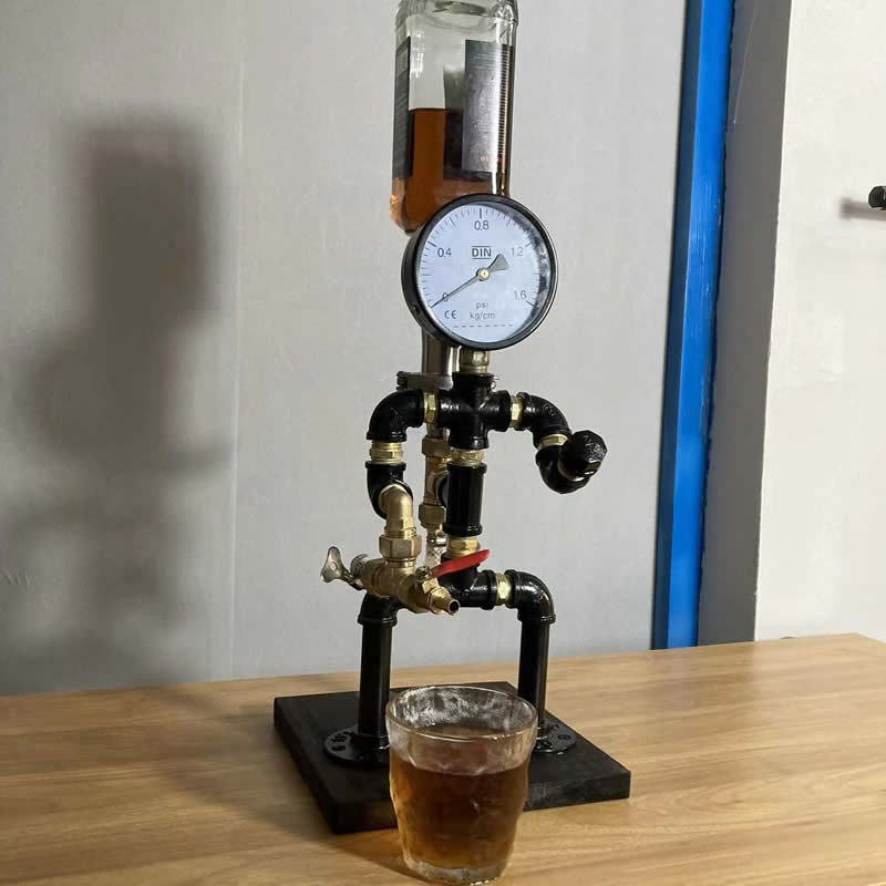 Estilo industrial Retro Wine Dispenser, Derramando A Tubulação De Água Robô, Loft Coffee Bar Decoração Contadora