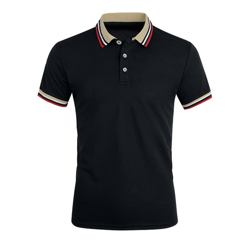 2024 Men's Summer Solid Casual Business Breathable Boutique Polo Shirt Fashion Male Office High Quality Short Sleeve Lapel Tops