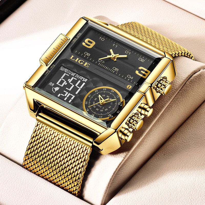 LIGE Casual kobiety zegarki Top marka luksusowe złote panie zegarek pasek ze stali nierdzewnej klasyczna bransoletka kobieta zegar Relogio Feminino