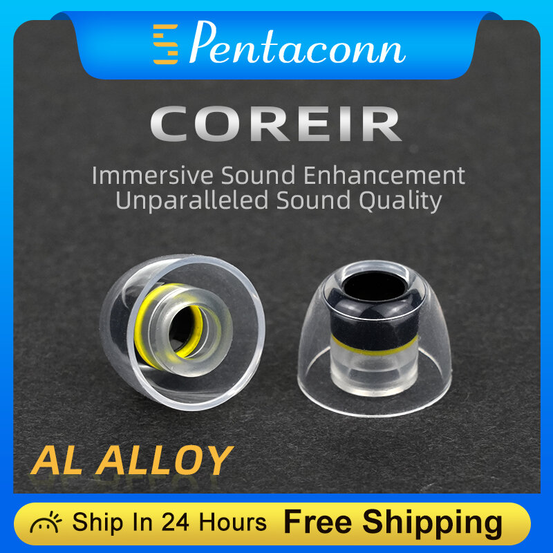 Pentaconn COREIR Al Alloy Aluminiowe wkładki douszne do monitora dousznego IEM Słuchawki HiFi 4 rozmiary wkładek dousznych