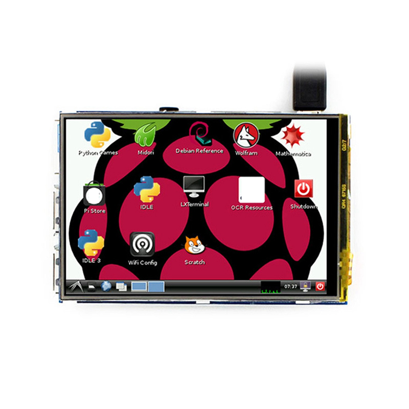 Waveshare 라즈베리 파이용 저항성 터치 스크린, IPS LCD, 480x320 해상도 컨트롤러, 4B, 3B +, 3B, 2B, A +, B +, 3.5 인치