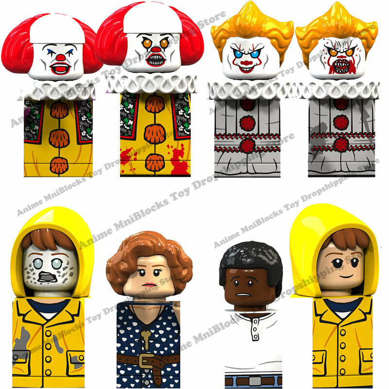 KT1012 XP087-094 horror movie It Pennywise anime bricks mini action toy figures kids Assemble blocks toys birthday gifts