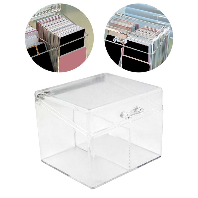 Коробка для хранения фотокарт, прозрачная многофункциональная настольная коробка для хранения мелких предметов, торговых карт, фотооткрытка