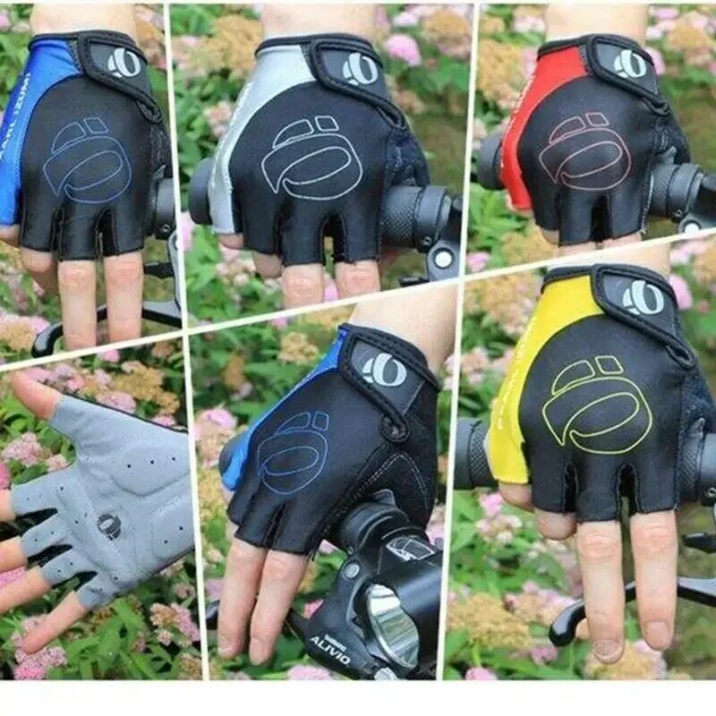 ZK50 Gel mezze dita guanti da ciclismo antiscivolo Anti-sudore Anti Shock MTB guanti da bici da strada guanti da bicicletta per mano sinistra-destra