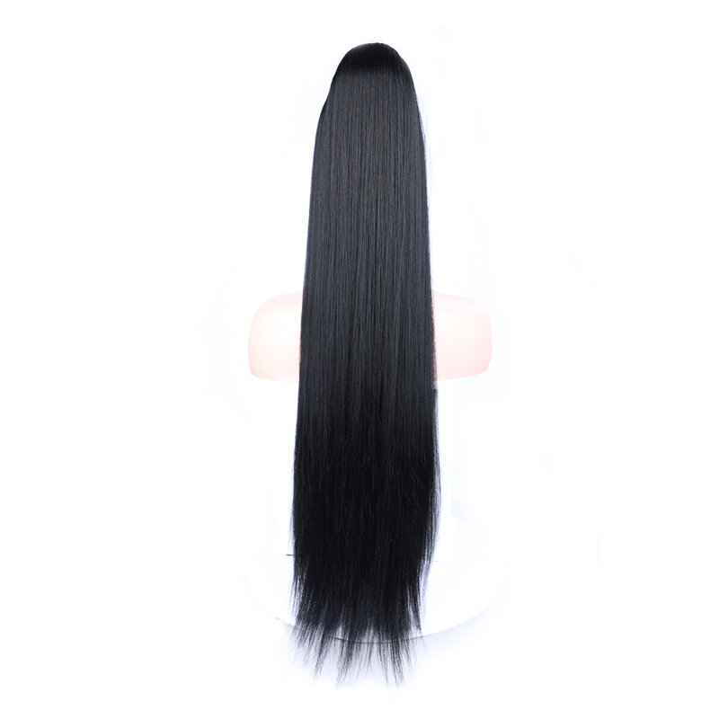 30 Inch Long Straight Ponytail Synthetic Drawstring Ponytail Chip-In Hair Extension Straight Pony Tail For Woman Fake Hairpiece