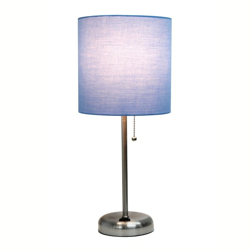 Лампа Limelights с зарядным отверстием и тканевым абажуром, синяя