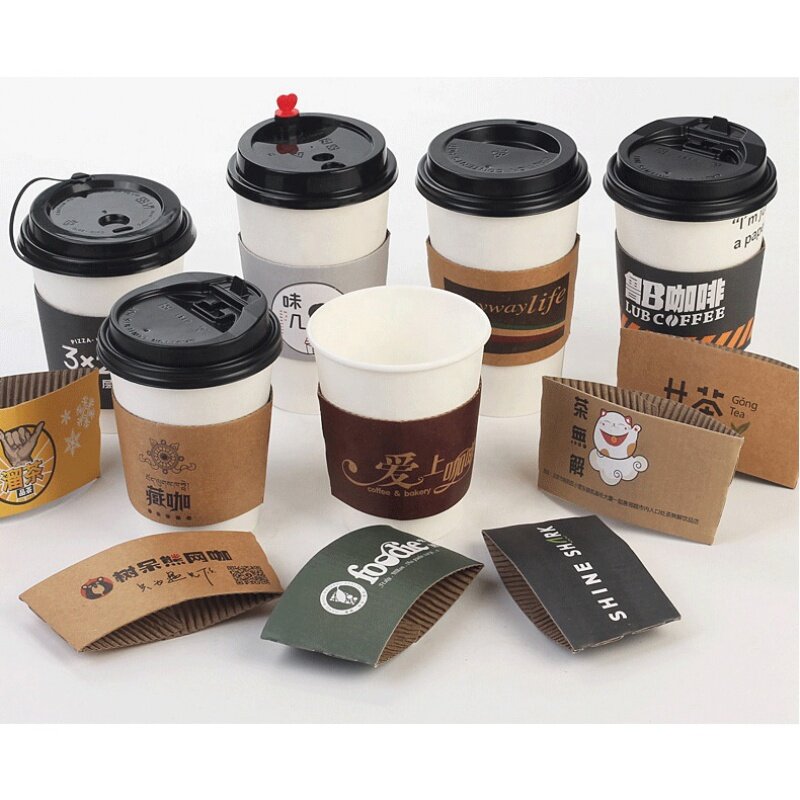 Kunden spezifisches Produkt werbung kunden spezifisches Design Kaffeetasse hüllen drucken Pappbecher Wärme isolierung