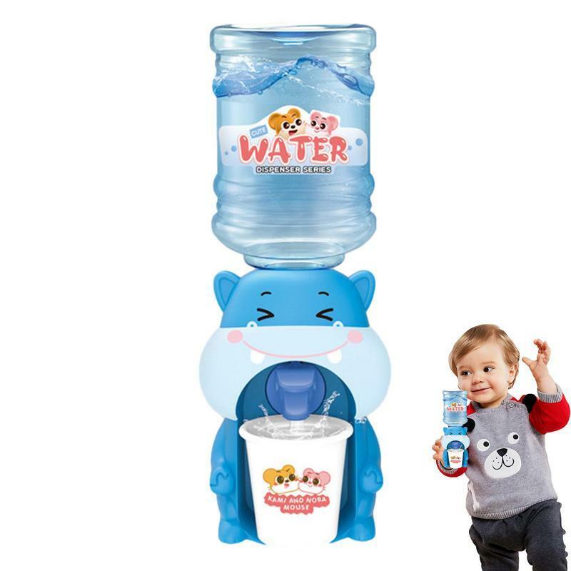 Mini Water Dispenser Toy Cartoon Drinking Water Fountains Hand Press Water Bottle Pump Kitchen Toys Pretend Play Toy for kids