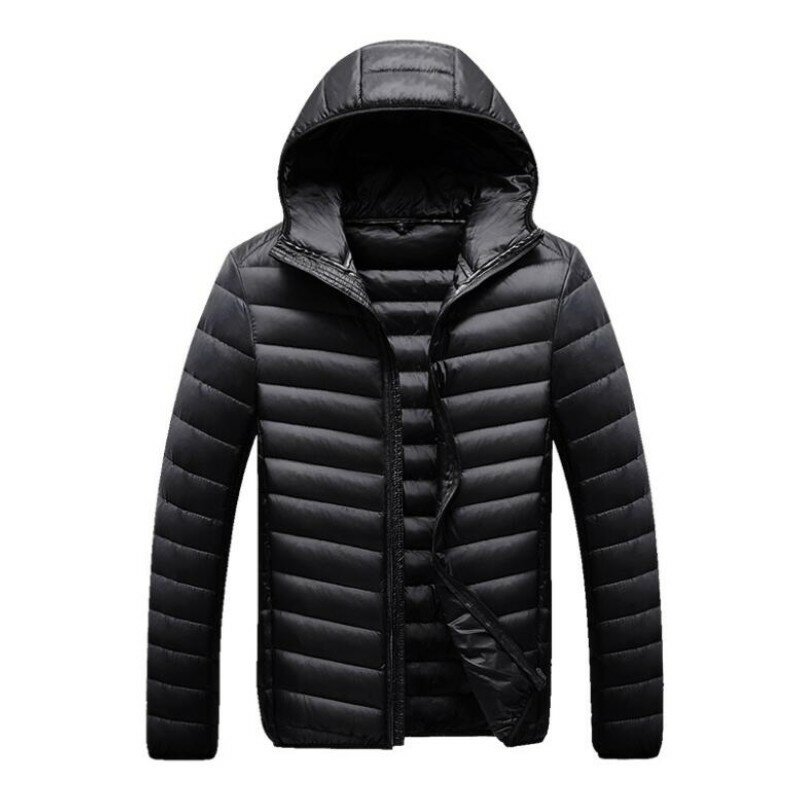 Jaqueta ultraleve com capuz masculina, casaco curto de algodão, roupa quente, moda inverno, novo, 2023