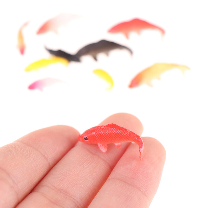 5Pcs Dollhouse Miniature ปลาปลาคาร์พการจำลองสัตว์สำหรับเด็กของเล่น DIY ตกแต่ง Goldfish Figurines หน้าแรก Decor