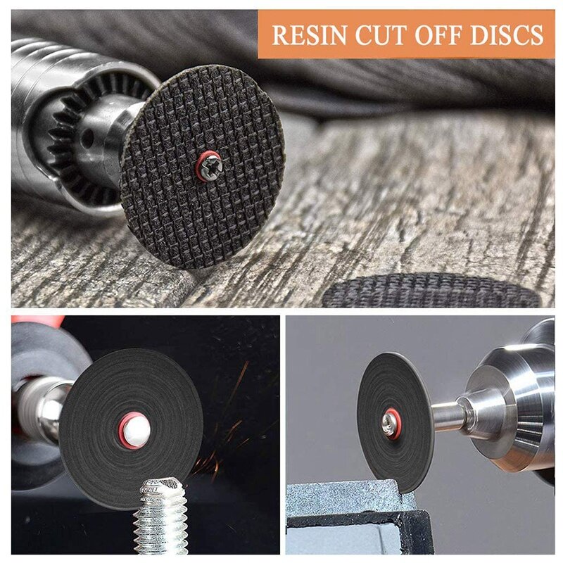 31Pcs Cutting Discs For Dremel Rotary Diamond Cutting Wheel With 4 Pcs Quick Change Chuck Keyless Drill Chuck 0.4-3.2Mm