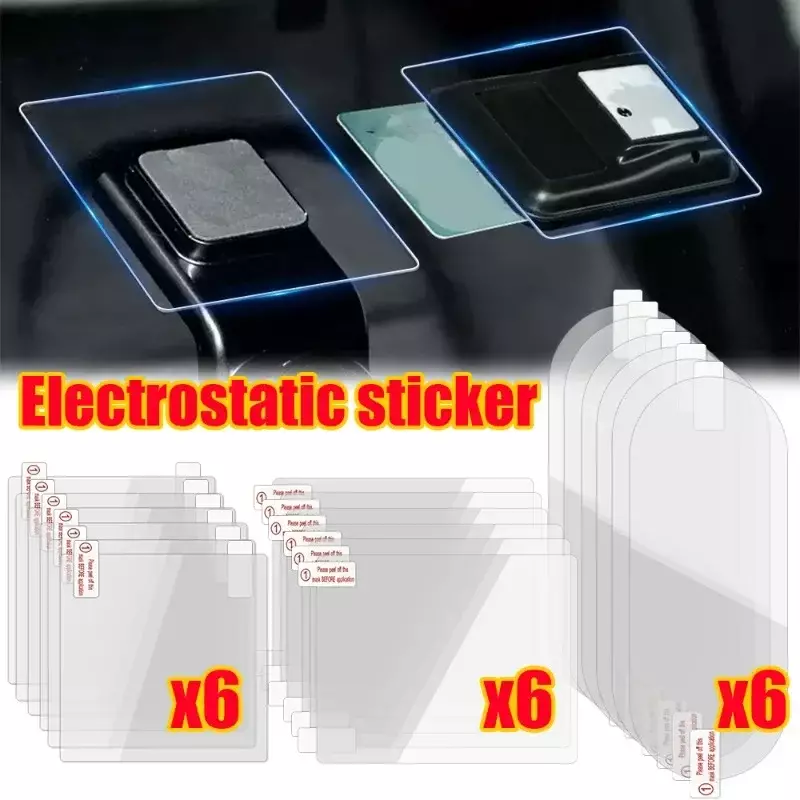 Stiker elektrostatik kaca mobil transparan tanpa jejak kaca depan dua sisi stiker elektrostatik kuat untuk braket