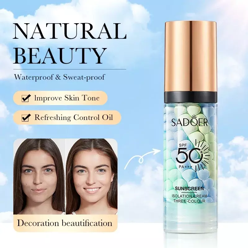 40ml Face Primer Makeup Moisturizing Cream 3color sunscreen isolation cream Invisible Pores Facial Brighten Correcting Cosmetics