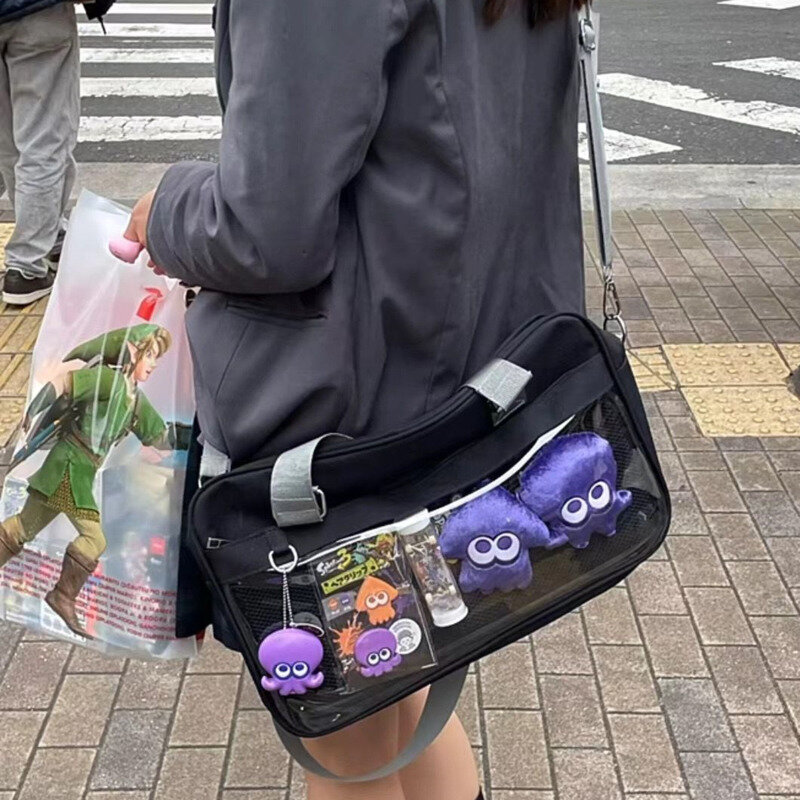 Y2k Dark Itabag Kawaytot Bag 2024 Japan Harajuku Anime College Style Tote Bag Soft High Capacity Commute Shoulder Messenger Bag
