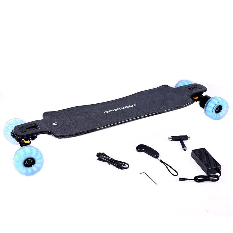 Skateboard longboard listrik tahan air, papan seluncur listrik kecepatan tinggi 55km/jam dengan roda 115mm nyaman