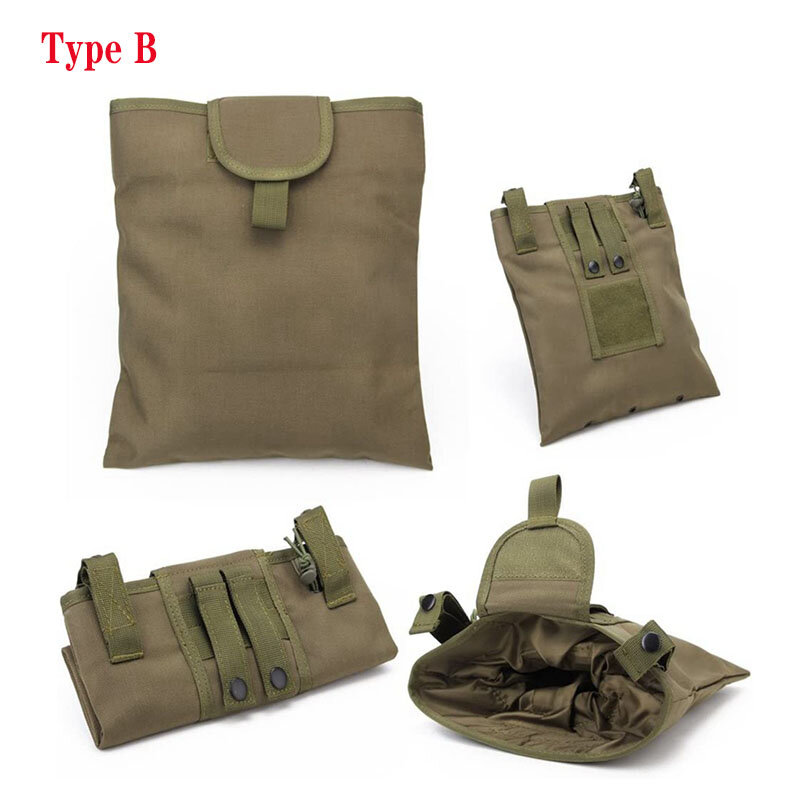 Tactical Molle Folding Magazine Dump Drop Pouch Utility Drawstring Recovery Mag Holster Ammo EDC Bag Hunting Accessories Pouch