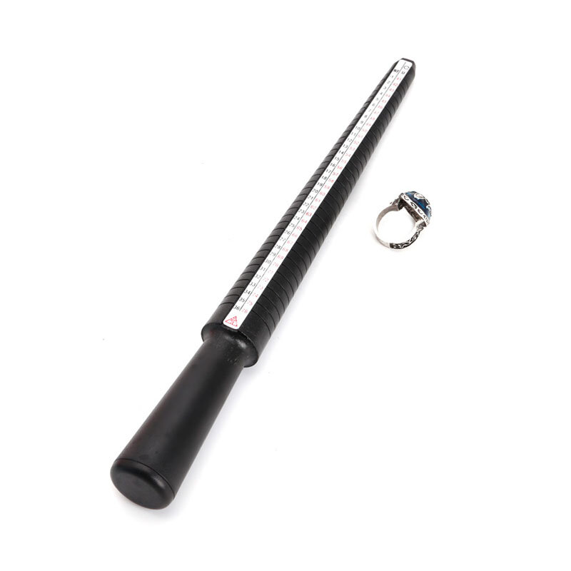 Y1UB Black Ring Measurement Stick Plastic Mandrel & Finger Sizing Measuring Tool