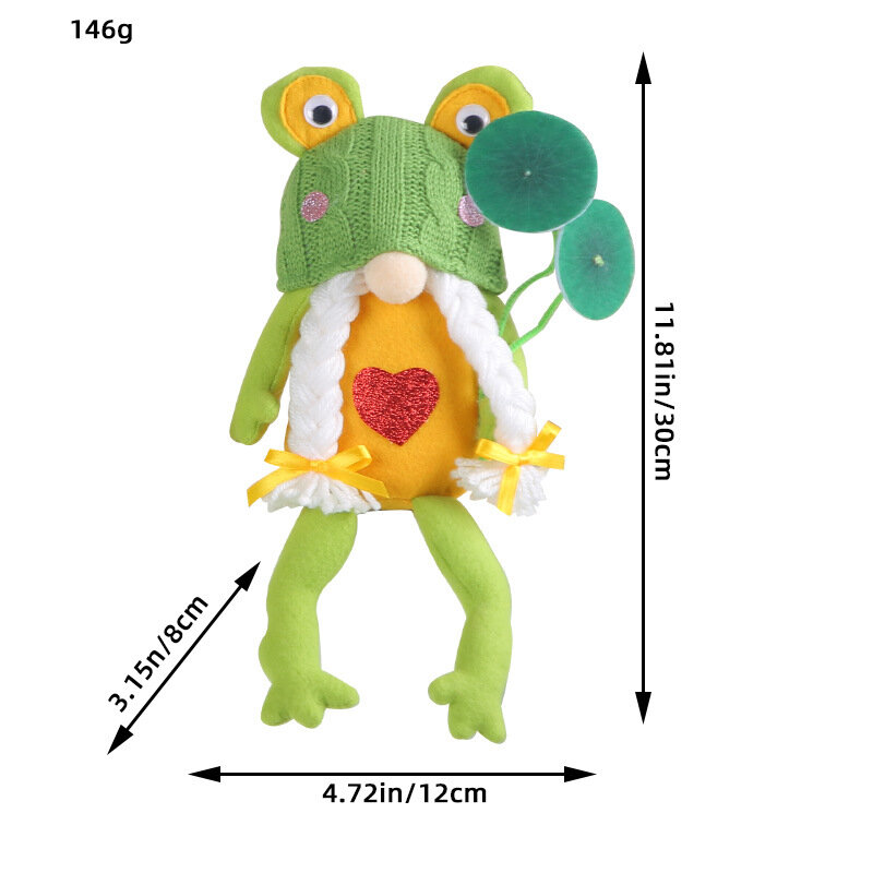 Cute Frog Rudolf Doll decorazione del Desktop cappello lavorato a maglia senza volto nano Goblin Doll decorazione del partito puntelli di natale accessori