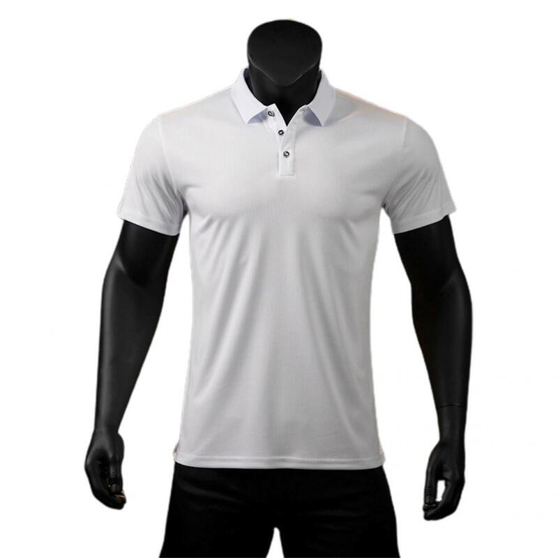 Klassiek Pullover Top Revers Huidvriendelijk Mannelijk Overhemd Slim Fit Dun Mannenshirt