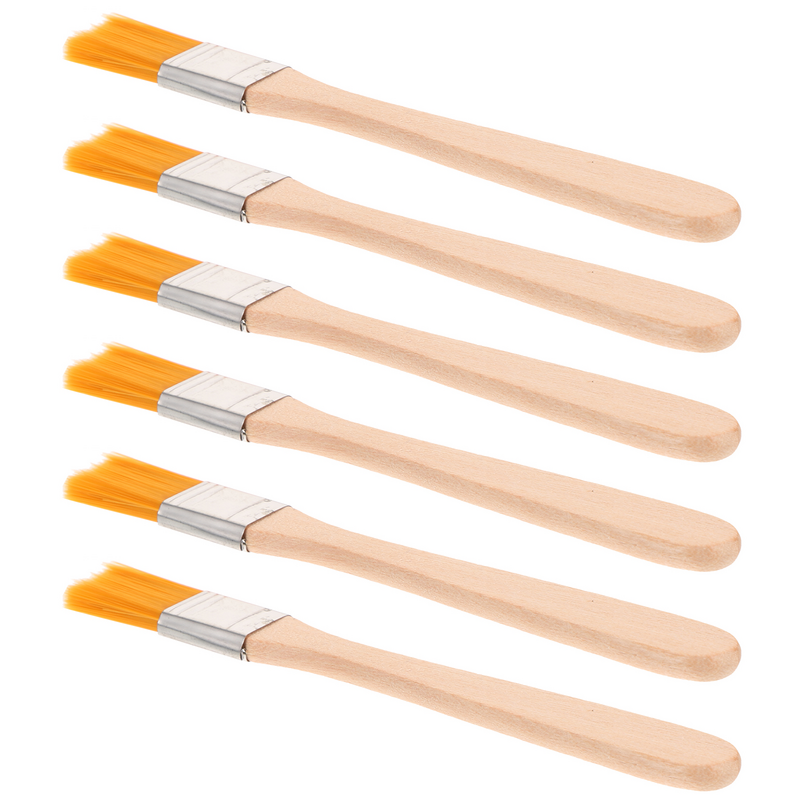 6 pezzi pennelli per pittura pennelli riutilizzabili piccoli con manico in legno vernice portatile in legno Nylon bambino