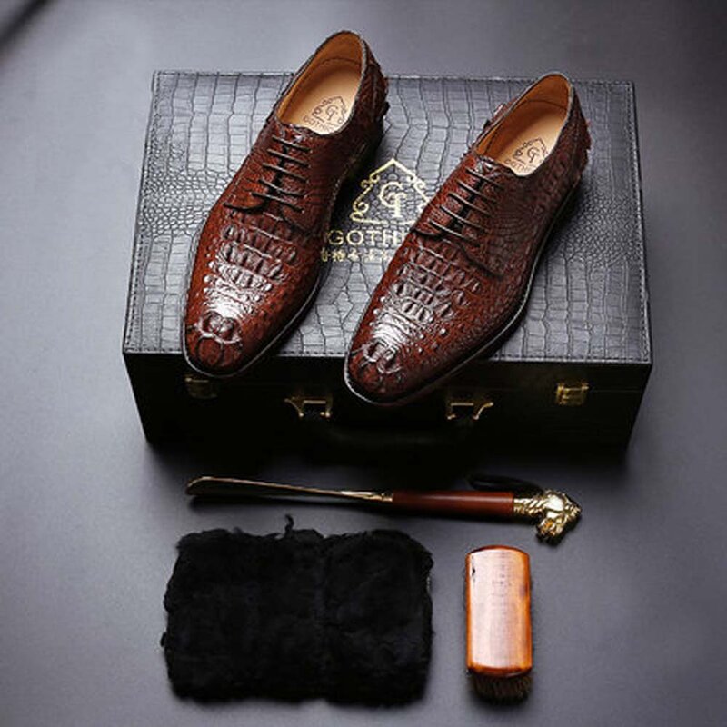 KEXIMA gete skóra krokodyla skórzane buty męskie obuwie męskie buty wizytowe ręczne skórzane buty sprawy biznesowe wypoczynek