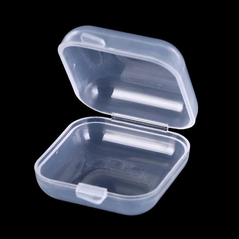 Caja pequeña de plástico transparente para almacenamiento de tapones para los oídos, contenedor de cuentas, organizador de maquillaje, Cajas de Regalo, Venta caliente, 1/20/50 piezas