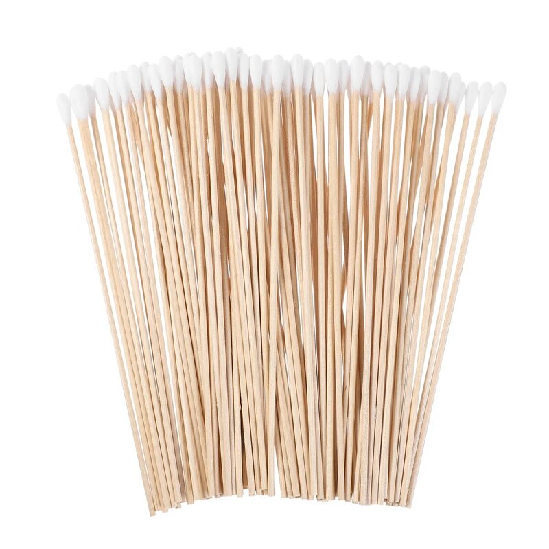Nail Double Head Cotton Swabs Pointed Tip Bamboo Wooden Tipped Applicator Buds for Ear Cleaning