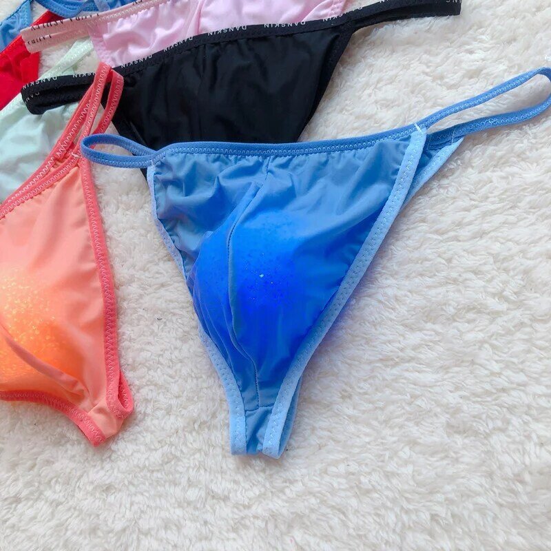2022 Sexy Băng Lụa Thoáng Khí Mỏng Túi Quần Lót Nam Trong Suốt Bikini Quần Đùi T-Độ Bám G Dây Jockstrap U Túi Thông