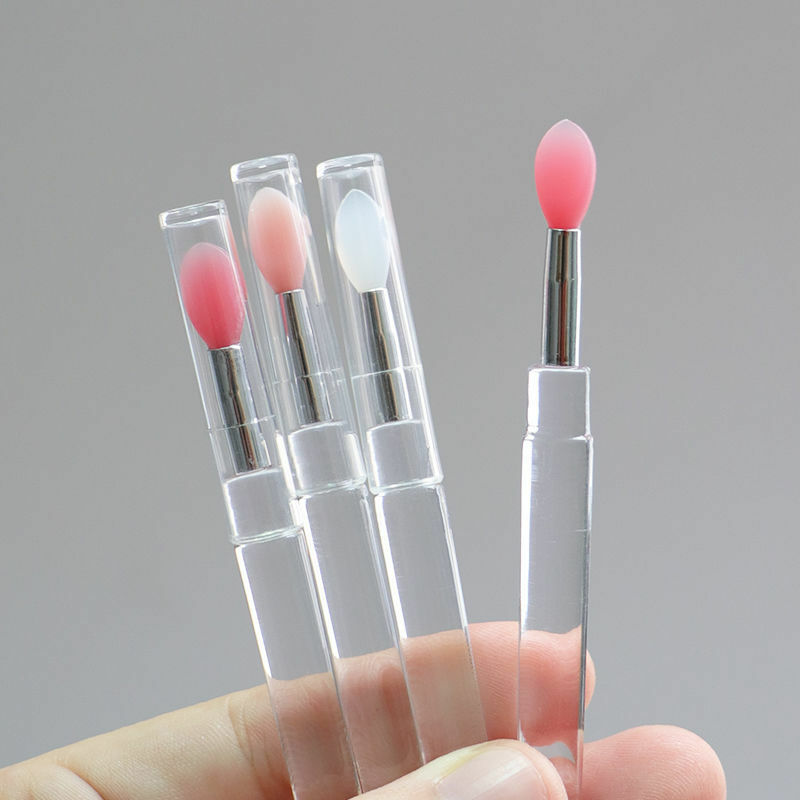 5 stücke Tragbare Lip Gloss Applikator Multifunktionale Silikon Lip Pinsel Mit Staub Kappe Make-Up Lippenstift Pinsel Kosmetische Werkzeuge