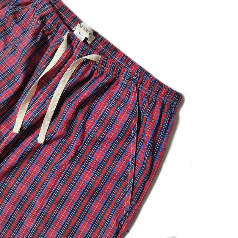 Tanie luźne spodnie bawełniana w kratę wiosenne letnie damskie spodnie do spania piżamy dna bielizna nocna spodnie Unisex piżamy spodnie odzież domowa