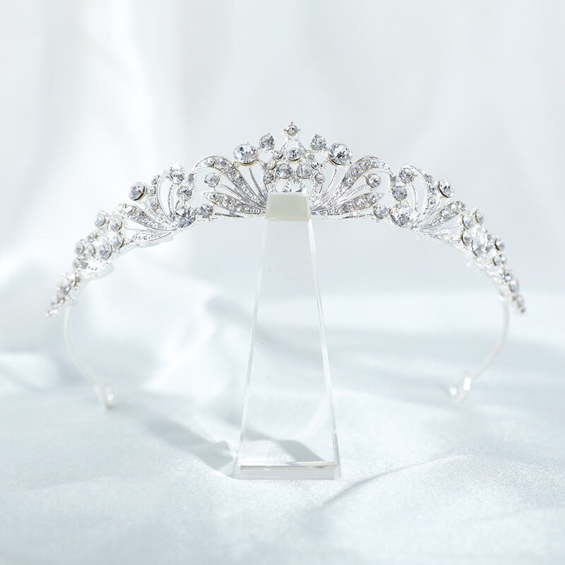 Corona de princesa elegante para adultos, tocado brillante con diamantes de imitación, accesorios de peinado para fiesta de cumpleaños, ceremonia de 18 adultos