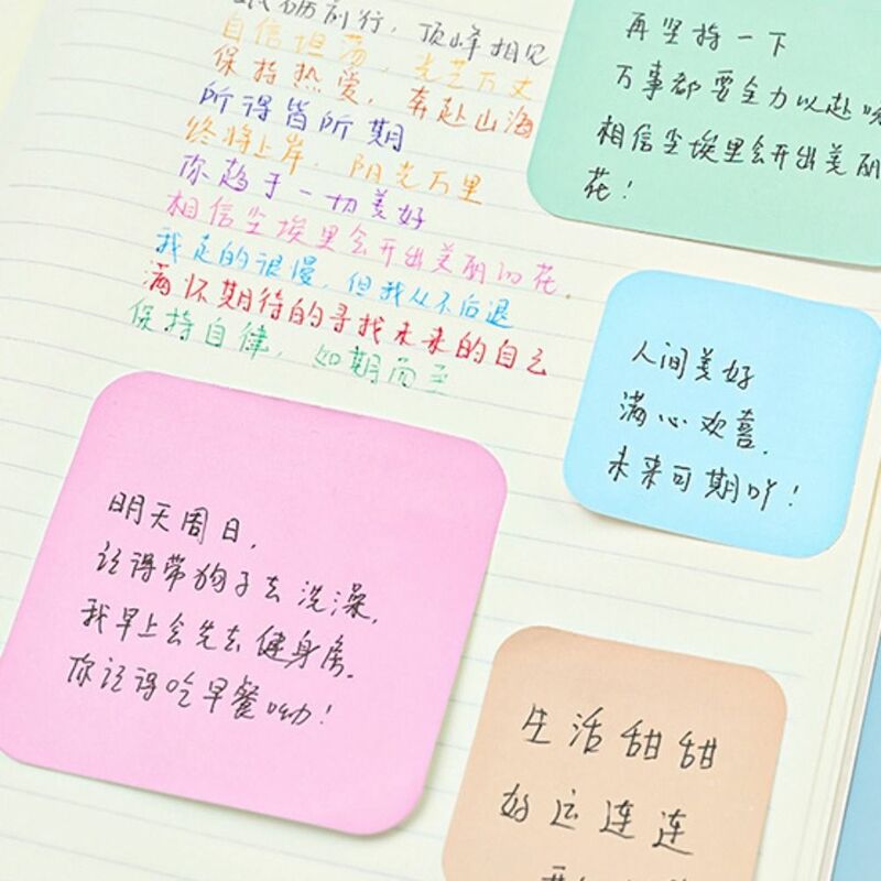 Składany Notebook z patyczkiem notatnik w stylu instagramowym 90 arkuszy karteczki na wiadomości papierze w jednolitym kolorze wiadomości przyklejające papier biurowy