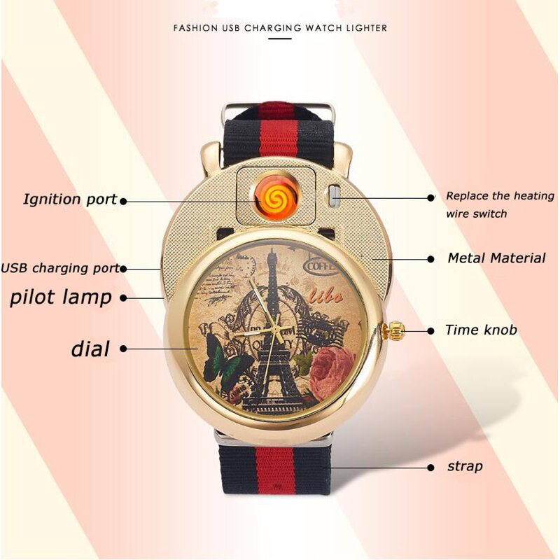 Relógios masculinos de quartzo, relógio militar, carregamento USB, pulseira casual, ao ar livre, à prova de vento, relógio, BL559