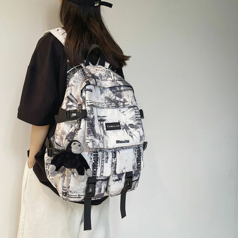 Multifuncional impermeável Nylon Book Bag, Mochila Escolar de Grande Capacidade, Travel Bag