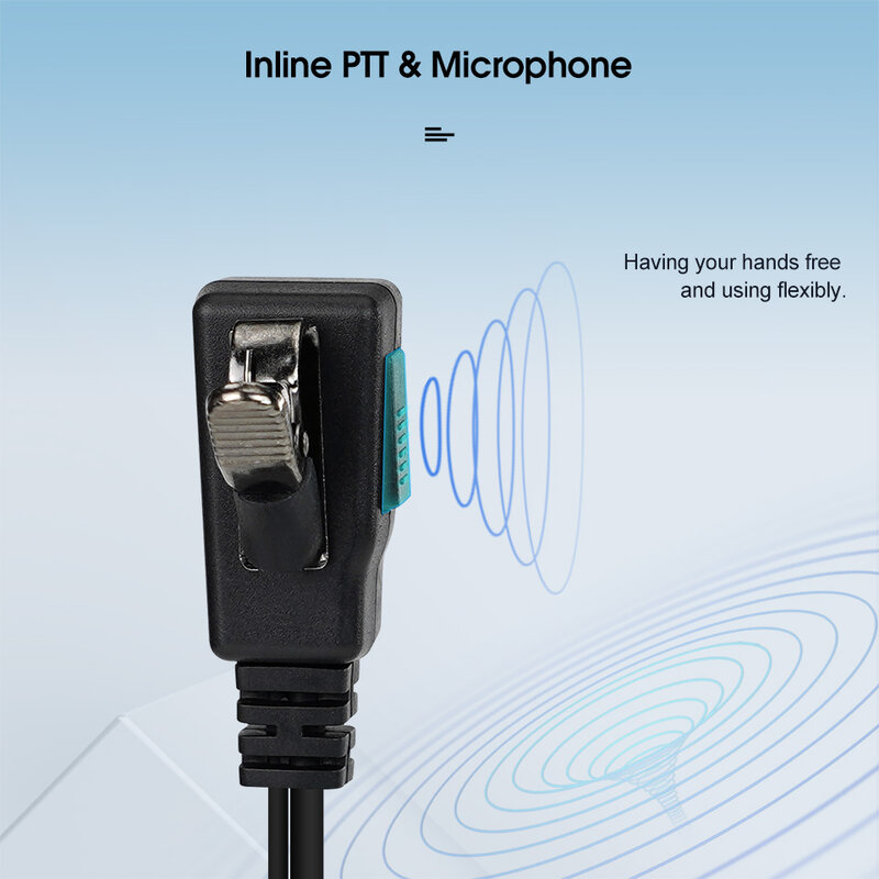RETEVIS EEK022 Walkie Talkie Earphopne In-Ear Bud Earpiece Coiled Cable PTT Mic for Quansheng UV K5 Baofeng UV5R for Motorola