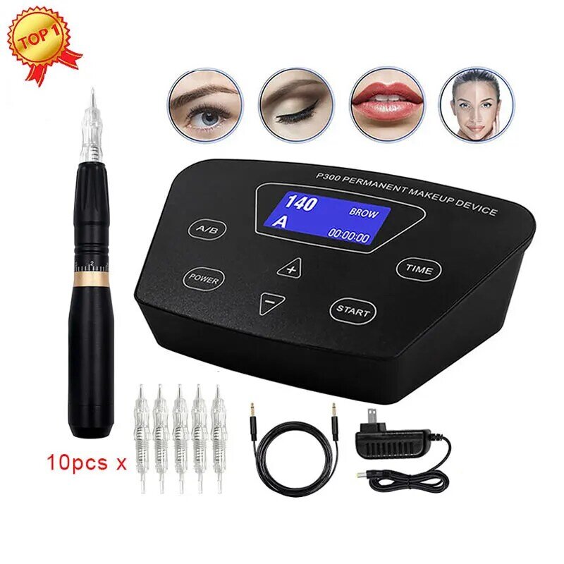 Bmx HP100P300 Permanente Make-Up Machine Rotary Tattoo Machine Pen Voor Wenkbrauw Eyeliner Lip Tattoo Kits Voor Beginner