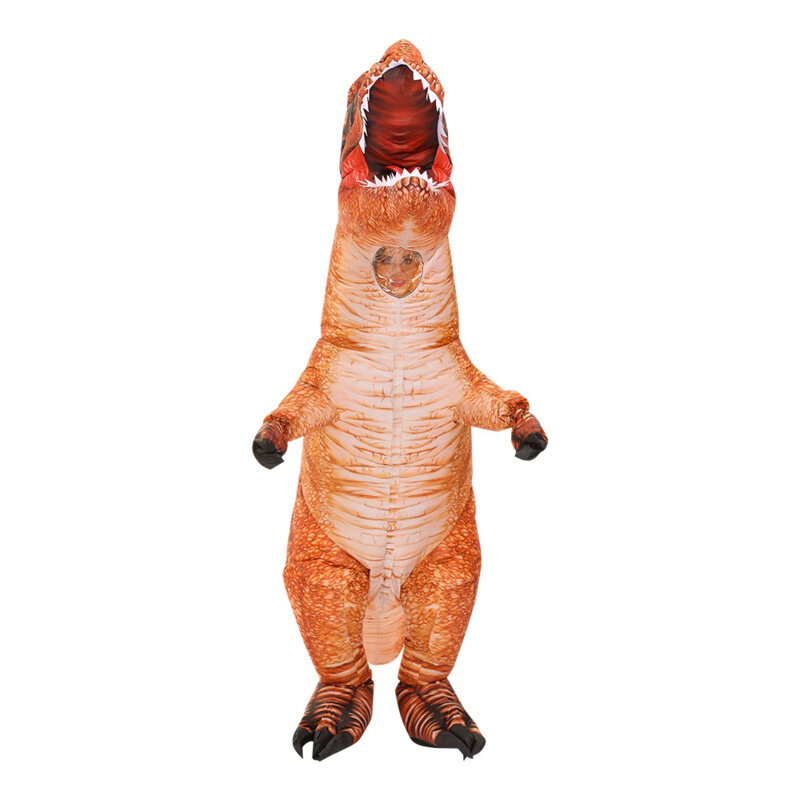 Mascote inflável T-Rex Dinossauro Trajes para Adultos, Novo suporte para dramatização, Traje Purim Halloween, Festa Anime