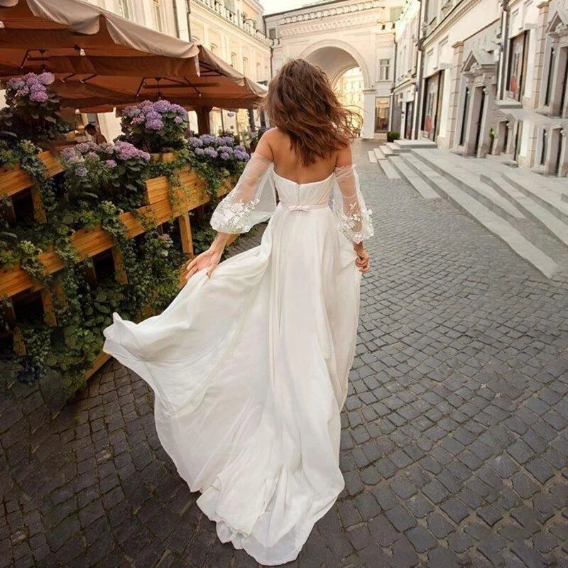 Prosta miękka satyna boczne rozcięcie suknia ślubna z dekoltem bez rękawów biała suknia ślubna dla kobiety dostosowana do wymiar szaty