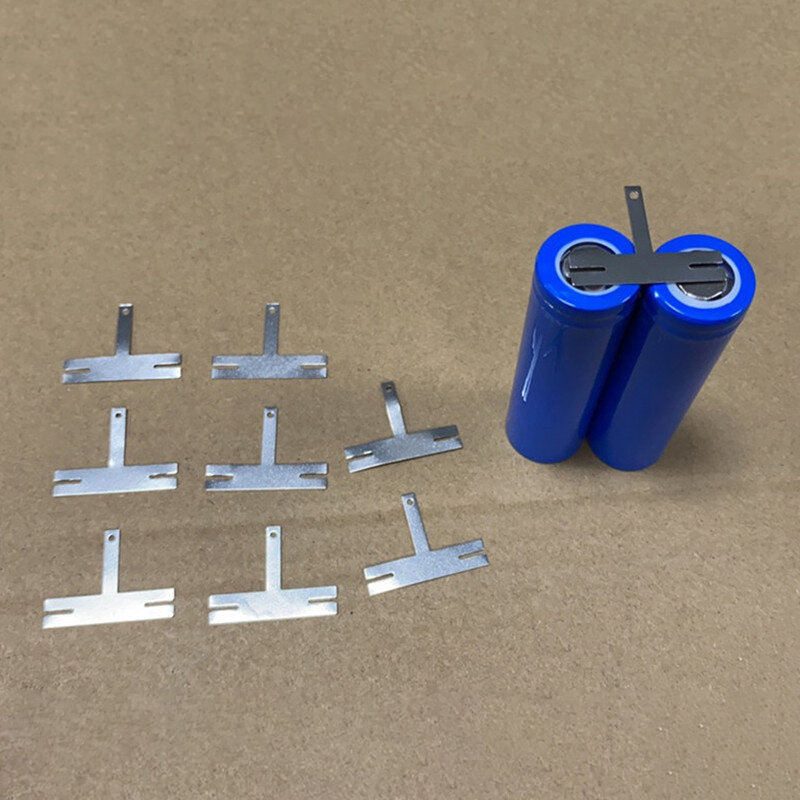 50 buah baterai poligonal lembaran baja berlapis nikel Tab nikel untuk 18650 baterai Lithium pelat konektor baterai Las Spot