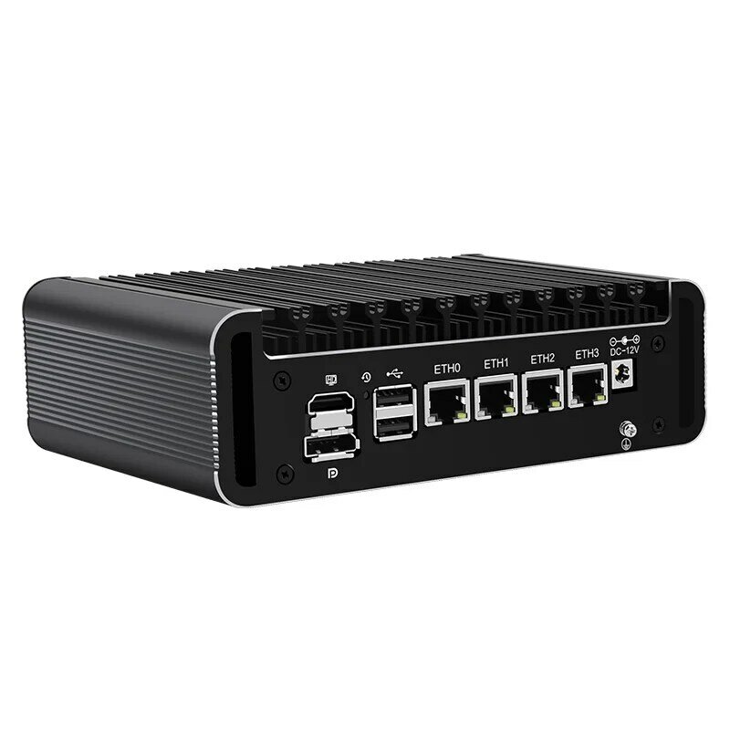 Tanpa Kipas Router Lembut 12 Gen Intel Celeron J6413 4x I226-V 2.5G LAN 2 * NVMe 2 * SATA Firewall Mini PC Proxmox Komputer ESXi