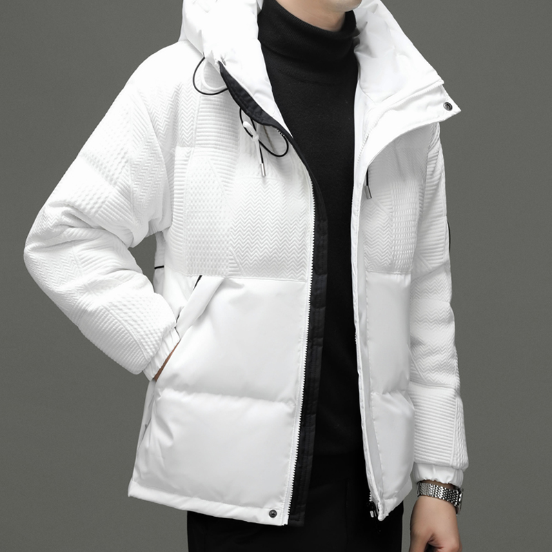Nowa moda codzienna długa męska kurtka z puchu kaczego wiatrówka płaszcze zimowe para jednolite ubrania