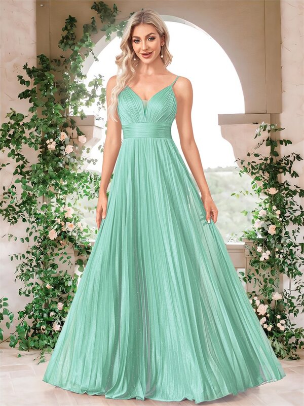 Gaun malam kerah V sifon mewah ukuran Plus XUIBOL gaun koktail panjang Prom pesta pernikahan punggung terbuka seksi wanita Elegant2024
