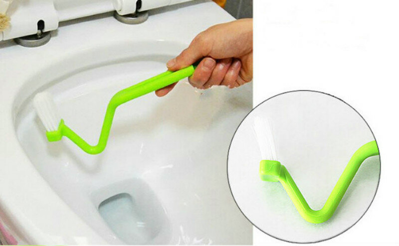 bath toys for children Curved Bent Handle Cleaning Scrubber Brush NEW S-type baby bathing toys Toilet Sanitary Set 1Pc