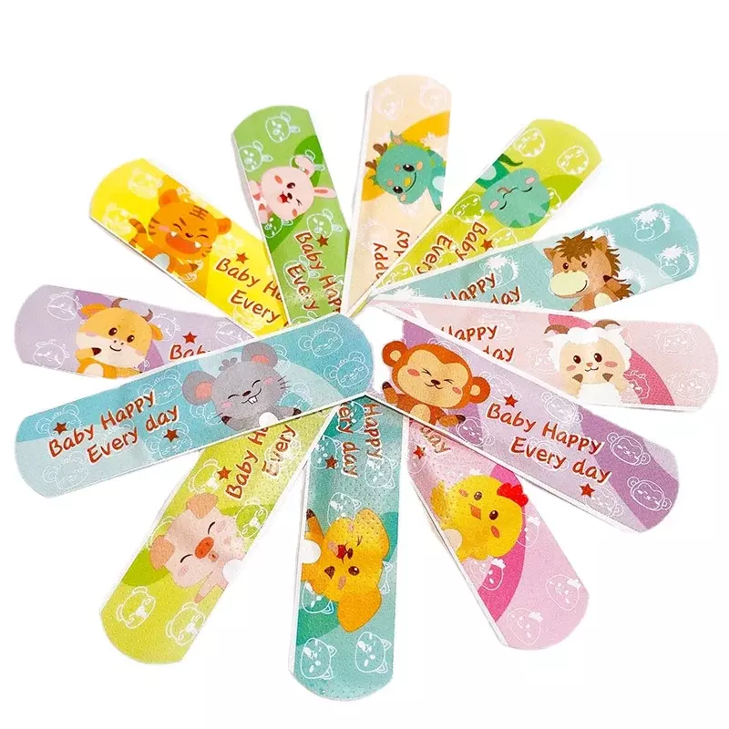 120pcs/set Round Strap Shape Band Aid Cartoon First Aid Wound Plaster Kawaii Skin Dressing Patch for Children Adhesive Bandages
